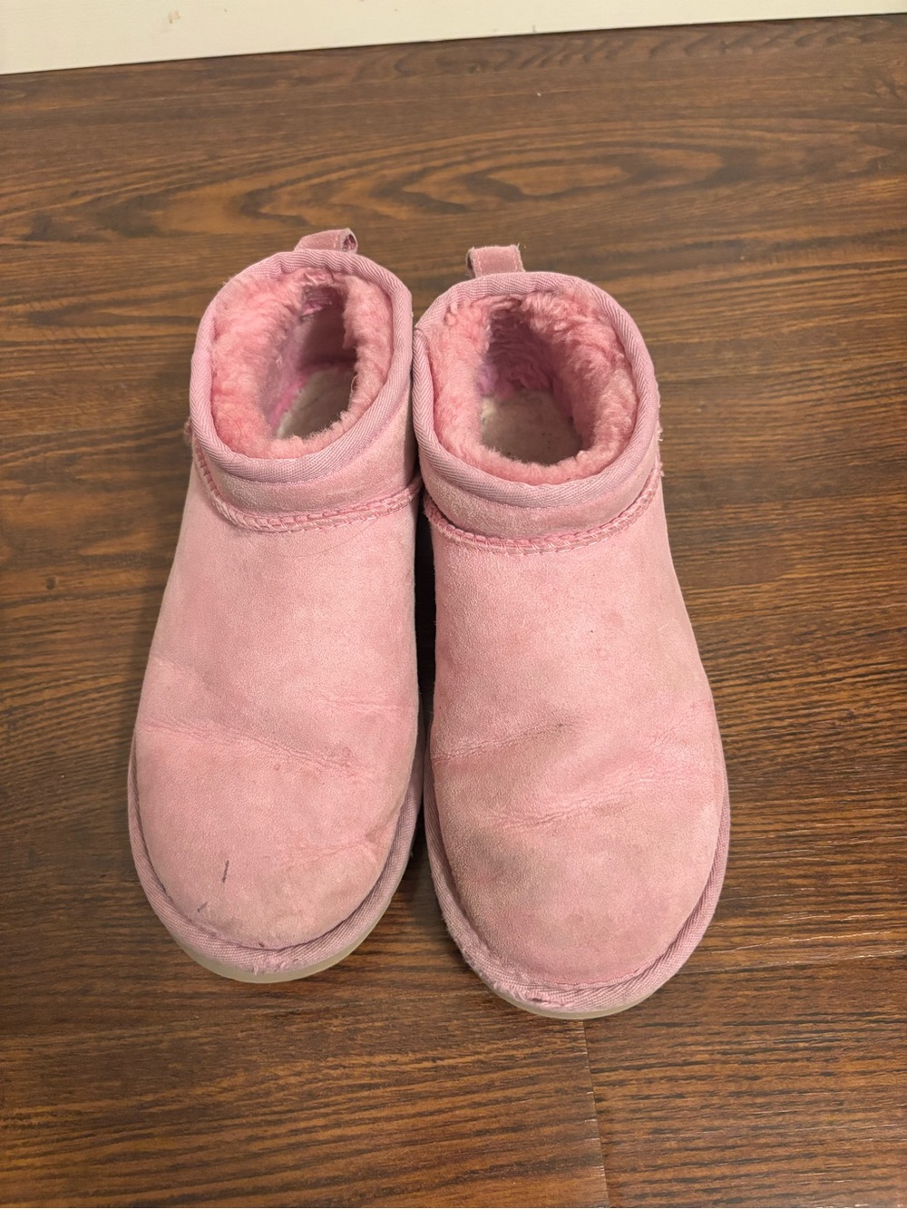 UGG Pink Girls' Cozy Suede Slip-On Moccasins